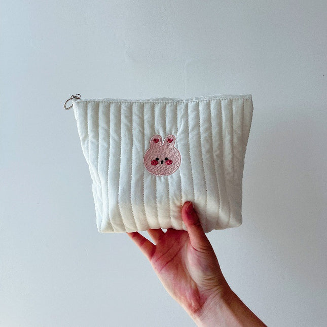 Ins Korean-style Handbag Quilted Embroidered Cosmetic Bag Multi-functional Diaper Bear Storage Bag Mummy Bag