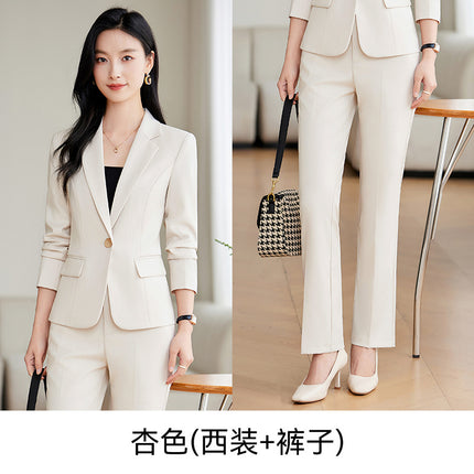 Goddess Fan Suit suit Women's 2024 Spring and Autumn New Professional White Collar Interview Work Clothes Slim Two-piece suit Pants