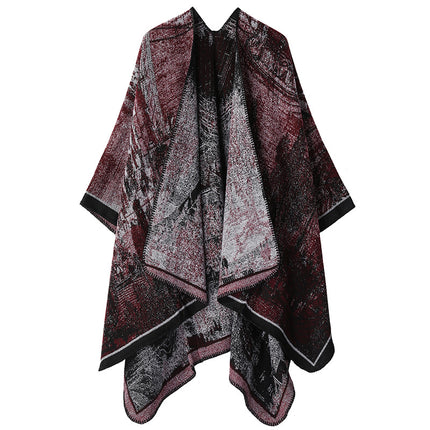 Jiangnan Watertown Knitted Shawl High-end Ethnic Style Cloak Western Sichuan Yunnan Travel Wear Imitation Cashmere Cape Women