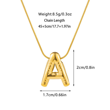 Cross-border fashion sense Europe and the United States 26 English letter pendant smooth bubble letter necklace women wholesale