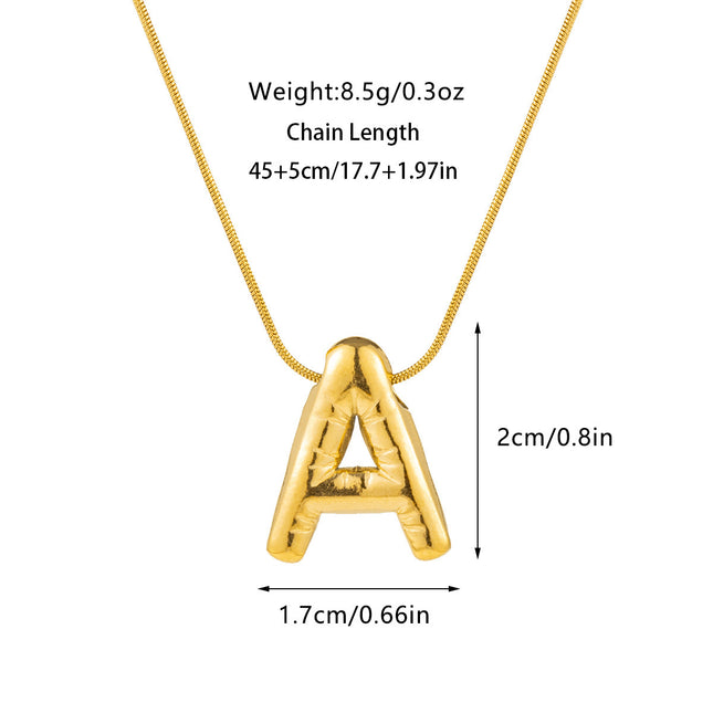 Cross-border fashion sense Europe and the United States 26 English letter pendant smooth bubble letter necklace women wholesale
