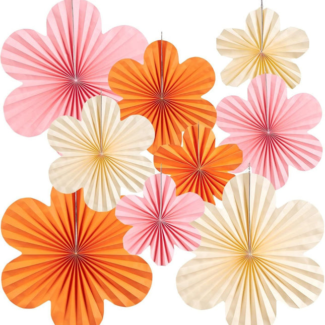 New Wall Flower Paper Fan Flower Decoration Birthday Party Window Background Wall Decoration Paper Fan Hanging Paper Flowers
