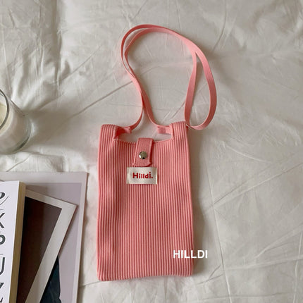 Dopamine mini phone bag for women spring and summer fashionable new ins simple shoulder messenger bag solid color small change bag