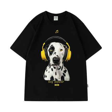 Cross-Border Short-Sleeved T-Shirts for Boys and Girls Hong Kong Style Casual Cartoon Hip-Hop Pet Dog Tops Summer Half-Sleeved Versatile Tops