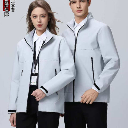 Thin stand collar green charge clothing spring and autumn high-end fashion outdoor leisure coat mountaineering clothing printing logo