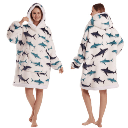 Temutk New Fruit-Themed Adult Sleepwear Autumn and Winter Thermal Wear Unisex Hooded Loungewear Couple Pajamas