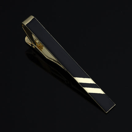 Tie Clip Men's Gold Geometric Line Style Silver Enamel Simple Classic New Black Xiangyun Copper Tie Clip