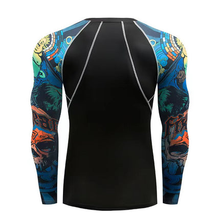 Sports tights long-sleeved men's quick-drying breathable workout clothes outdoor basketball cycling running training Sports bottoming clothes