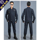 Purplish blue pure cotton suit / 165