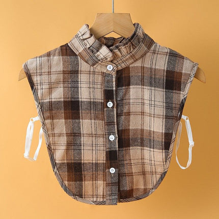 Plaid False Collar Children's Autumn and Winter All-match Decorative Collar Shirt Collar Decorative Collar with Sweater Casual False Collar