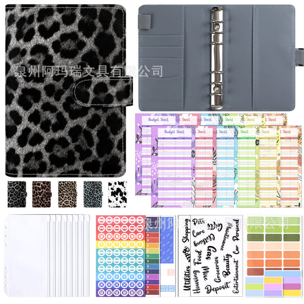 Amazon Cross-border A6 Leopard Macaron Notebook Loose-leaf Creative Cash Deposit Book Budget Plan Book