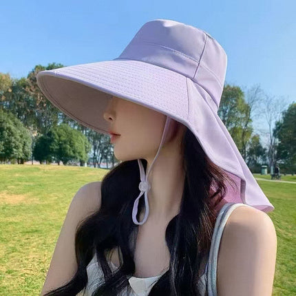 Women's Summer Brim Shawl Hat Thin Cycling Fisherman Hat Women's Face Covering Neck Protection Sun Protection Hat Anti-Uv Breathable Hat