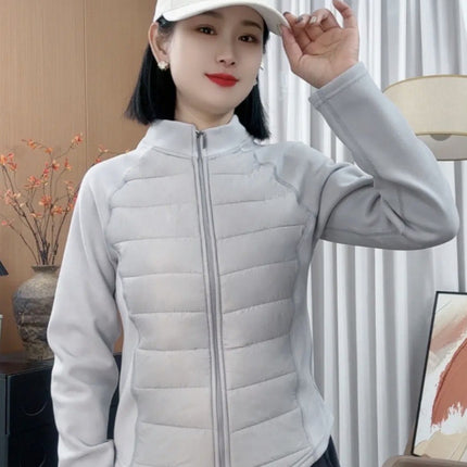 Yulan Spring Graphene Wool Cotton Jacket Women's Short Style 24 Slim Fit Yoga Sports Outdoor Warm Slim Short Style