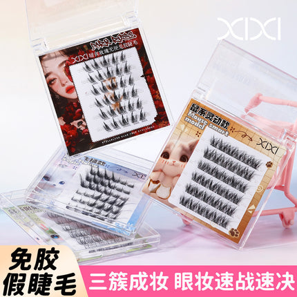 Xixi Animal Series Dark Night Rose Stemless Glue-Free False Eyelashes Fox Natural Curling Artificial Comic Eyelashes