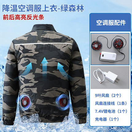 Summer Cooling Air-Conditioned Clothing, Heatstroke Prevention and Cooling, Construction Site Workers' Labor Protection Workwear, Same Style Outdoor Welder Clothing for Men and Women