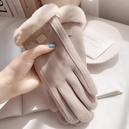 Winter Gloves for Women, Thickeneded and Velvet, Cold-Proof, Waterproof, Touch-Screen Cycling Electric Bike, Warm Ski Cotton Gloves