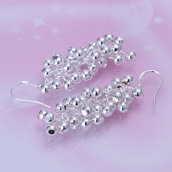 Export 925 silver plated fashion grape earrings Korean version of large in stock supply earrings Ear studs YE056