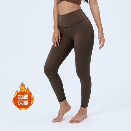 A cold winter 380g thick warm velvet autumn and winter warm yoga pants women's high waist hip sports fitness pants
