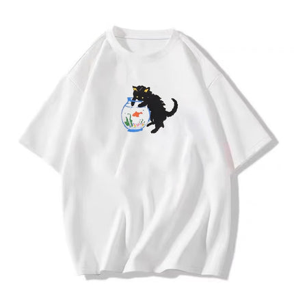 Pure Cotton Short-Sleeve T-Shirt for Women 2026 New American Retro Design Niche Half-Sleeve Top Women's Loose Trendy Brand T-Shirt
