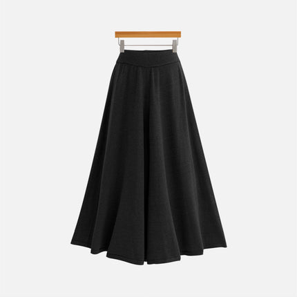 100.00kg Wool Pure Pleated Women's Skirt Elegant Mid-length Knitted High Waist Skirt Skirt Loose plus size Large Swing Skirt