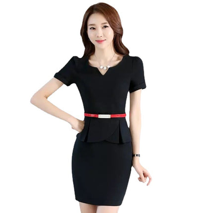 Professional dress Jewelry Store Work Clothes Summer Short-sleeved Temperament OL Fashion Slimming Beauty Salon Women's Sales Tooling