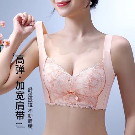 Sexy lace breast-collecting anti-drooping lifting underwear women's adjustable push-up comfortable bra without steel ring support