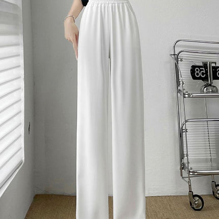 Wide Leg Pants Women's 2025 Summer Thin High Waist Dosing Straight Straight Pants Casual Loose All-match Slim-fit Mopping Pants