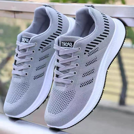 Men's Shoes 2026 Sports Shoes Summer Breathable Mesh Shoes Versatile Men's Casual Shoes Running Shoes Cross-Border Fly-Knit Trendy Shoes