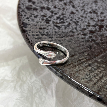 s925 sterling silver plated ring Women's wholesale niche women's high-end sense ins style simple ring light luxury retro ring wholesale