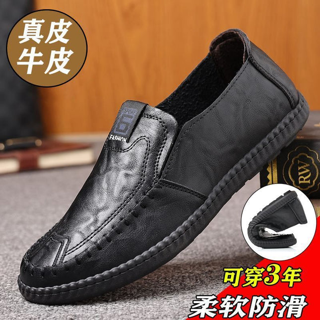 Genuine Leather leather men's leather shoes high-end business casual men's breathable deodorant non-slip soft leather middle-aged and elderly dad shoes