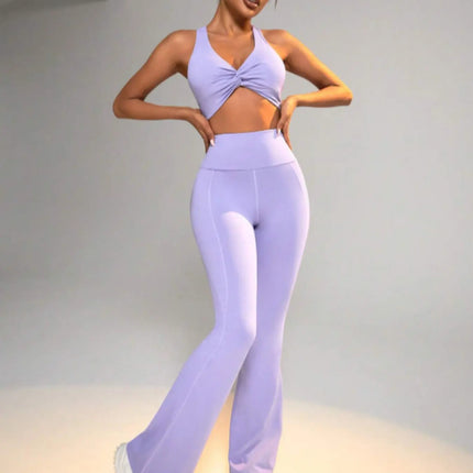 Cross-Border Yoga Clothing Set 20525 New Elastic Fitness Fashion Yoga Clothing Two-Piece Set for Women Pilates Exercise