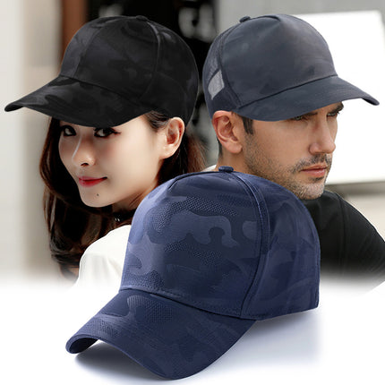 Outdoor Camouflage Deepened Large-Size Baseball Cap for Men and Women, Summer Mesh Breathable Thin Sunshade Sports Casual Cap