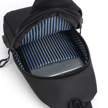 Cross-border New Chest Bag Men's High-end Messenger Bag Men's Water-repellent Shoulder Bag USB Charging Chest Bag