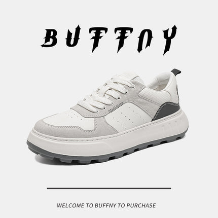 2024 Summer New Sports Shoes Men's Thick Sole Height Increased Breathable Casual Dad Shoes Fashionable Lightweight Soft Sole Board Shoes
