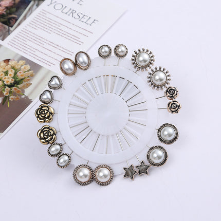 2024 new painting oil drop a variety of five-pointed star flower mini silk towel buckle pin yarn fixed artifact wholesale