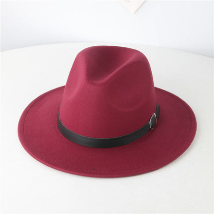 American Retro Western Knight Hat Men's Top Hat Spring and Autumn Jazz Hat Women's British Casual High-End Large-Brimmed Woolen Hat Women's