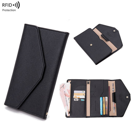 Cross-border Passbook Bag Women's 2023 New RFID Multi-function Air Ticket Certificate Bag Men's and Women's Passbook Holder for Traveling Abroad