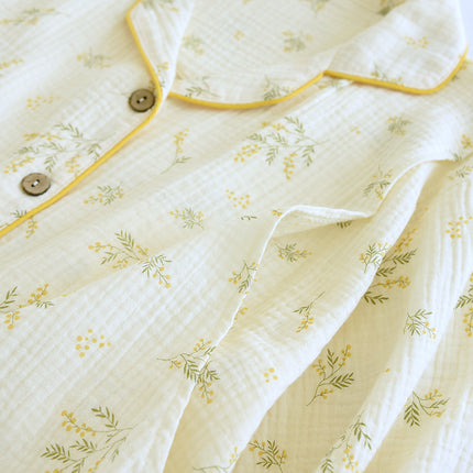 Pure cotton spring and summer nursing pajamas crepe monthly clothing postpartum plus size feeding two-piece pregnant women spring and autumn suit