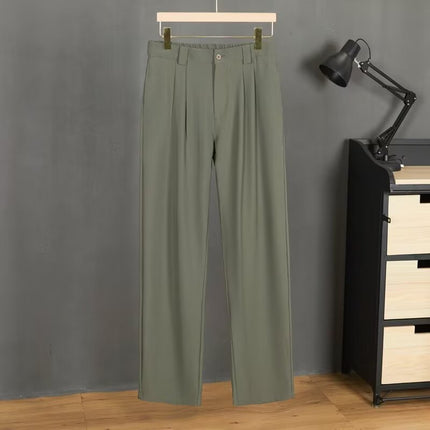 High-Quality Semi-Elastic Summer Thin Straight Loose Drape Sports Dance Floor-Length Pants Unisex Trousers Dress Pants