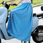 Blue background peach heart-sun protection skirt / Free size (40.00 kg-85.00 kg