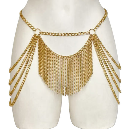 European and American Cross-Border Women's Metal Chain Tassel Chest Chain Sexy Sexy Body Chain T0101