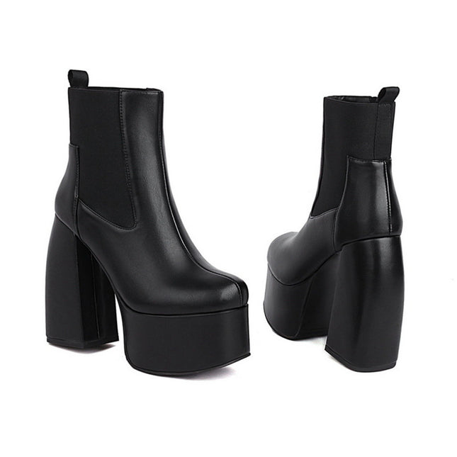 2022 new foreign trade plus size square toe long boots Women's thick heel thick bottom European and American over-the-knee thin boots high Knight boots