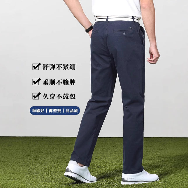 Binhaolu Men's Clothing High-End Pure Cotton Casual Pants for Men, Autumn and Winter Style with Fleece, New Business Style Men's Pants in Navy Blue