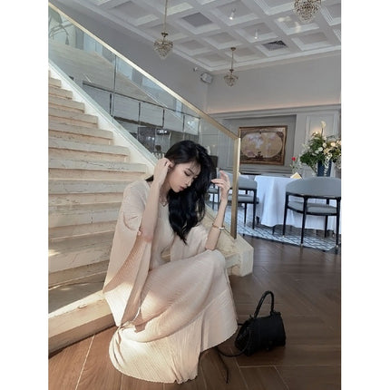 Miyake Dress Retro Dress Pleated Skirt Slim Fishtail Skirt Mid-Length Niche Design Skirt for Women