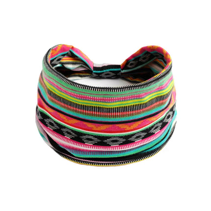 Bohemian Hairband with Wide Edge, Knotted Print, Ethnic Style, Sweat-Absorbent and Anti-Sweat, Retro Style, Versatile