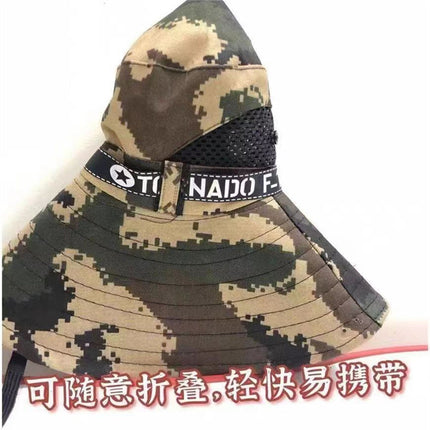 Outdoor Hiking Hat Men's New Summer Breathable Mesh Sun Protection Hat Outdoor Sunshade Camouflage Foldable Fisherman Hat