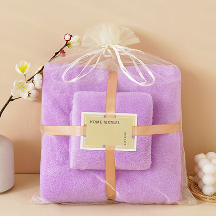 Coral Velvet Towel Mother-Child Set Is Softer and More Skin-Friendly Than Pure Cotton Absorbent Bath Towels, Two-Piece Set