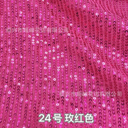 26 Colors in Stock 3mm Straight Strip Spandex Elastic Mesh Fabric Sequin Embroidery Fabric Dress Clothing Spring and Summer Sequin Fabric