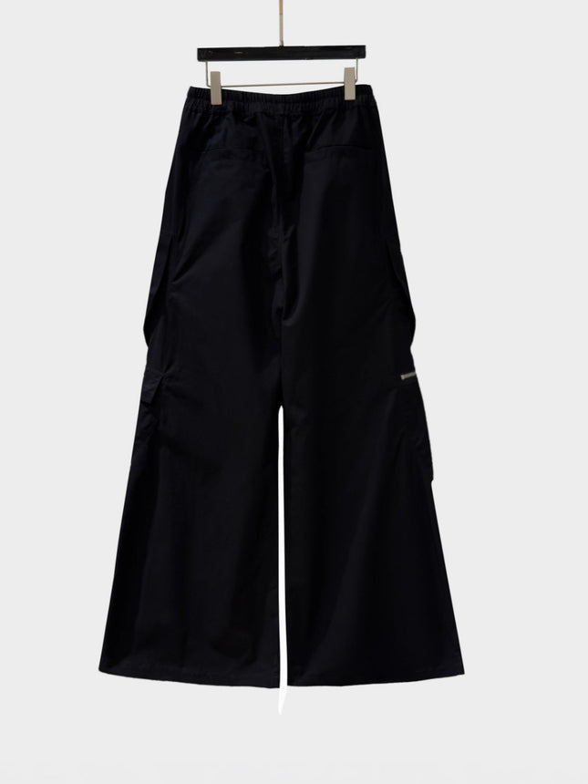 Subhuman Men's Style | Dark Style American High Street Long Pants with Zipper Pockets, Loose Straight-Leg Men's Floor-Length Pants