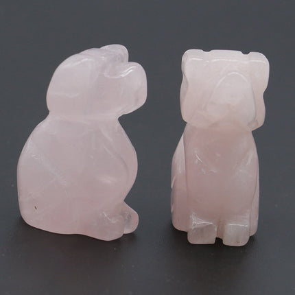 1in Puppy Crystal Agate Stone Mini Carved Small Animal Semi-Precious Stone Crafts Dog Small Ornaments